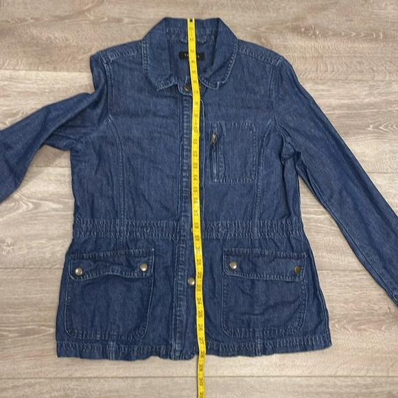 Talbots Denim Safari Utility Jacket Cotton Hemp S - Picture 7 of 16